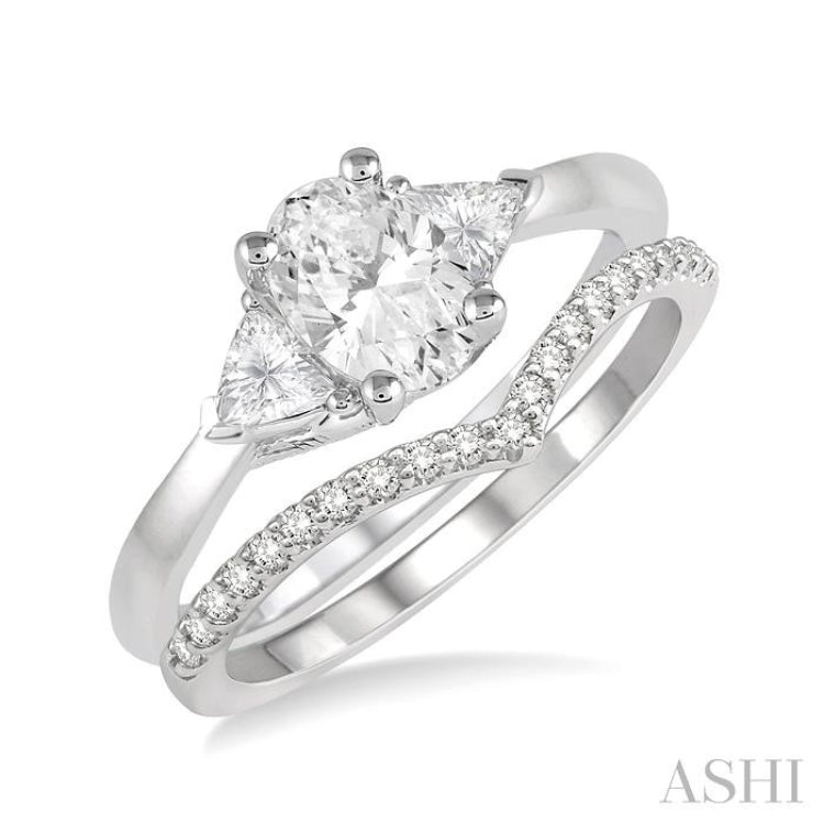 Oval Shape Diamond Wedding Set