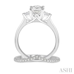 Oval Shape Diamond Wedding Set