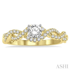 Round Shape Semi-Mount Diamond Engagement Ring