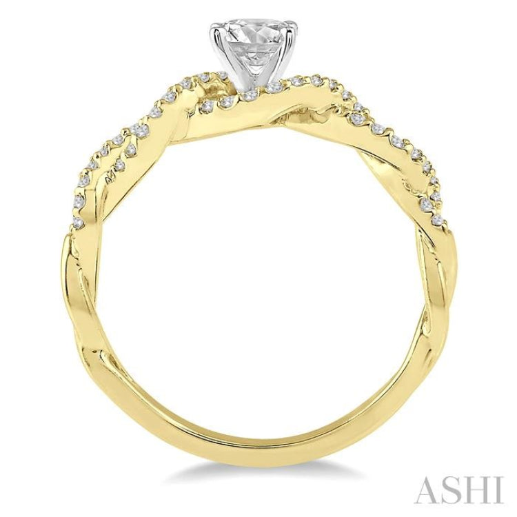 Round Shape Semi-Mount Diamond Engagement Ring