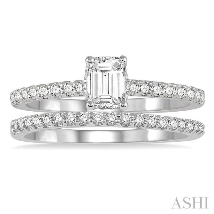 Emerald Shape Diamond Wedding Set