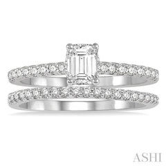 Emerald Shape Diamond Wedding Set