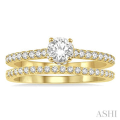 Round Shape Diamond Wedding Set