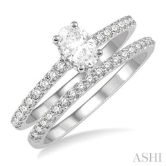 Oval Shape Diamond Wedding Set