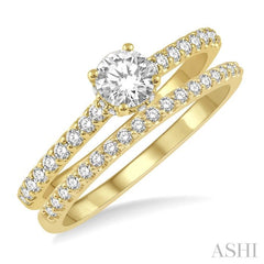 Round Shape Diamond Wedding Set