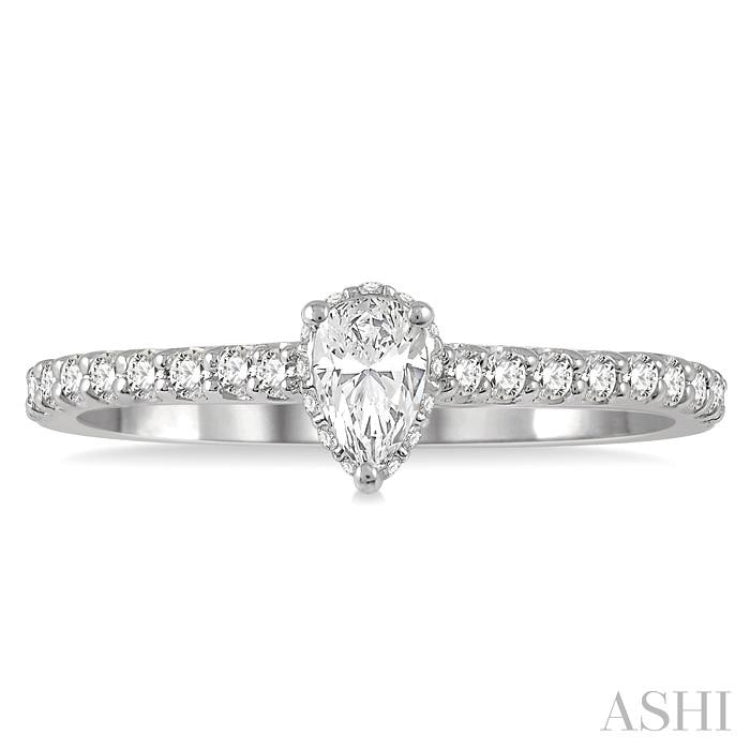 Pear Shape Semi-Mount Diamond Engagement Ring