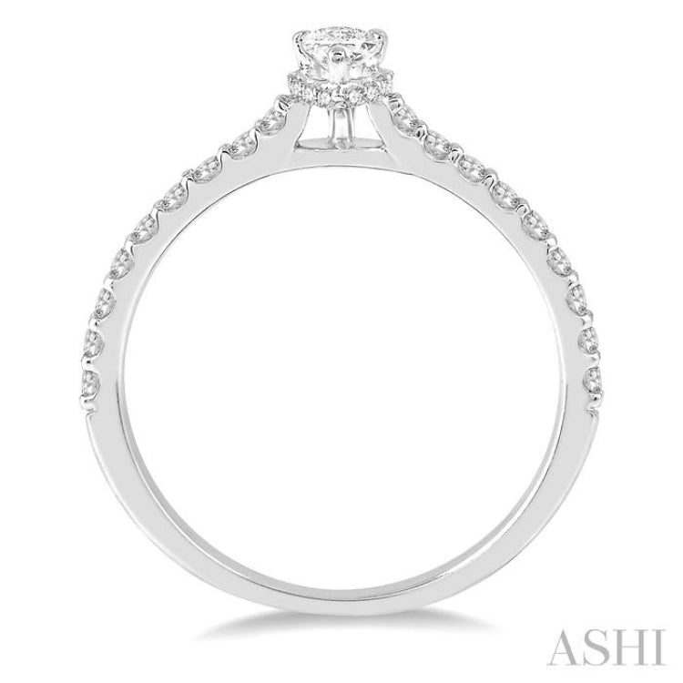 Pear Shape Semi-Mount Diamond Engagement Ring