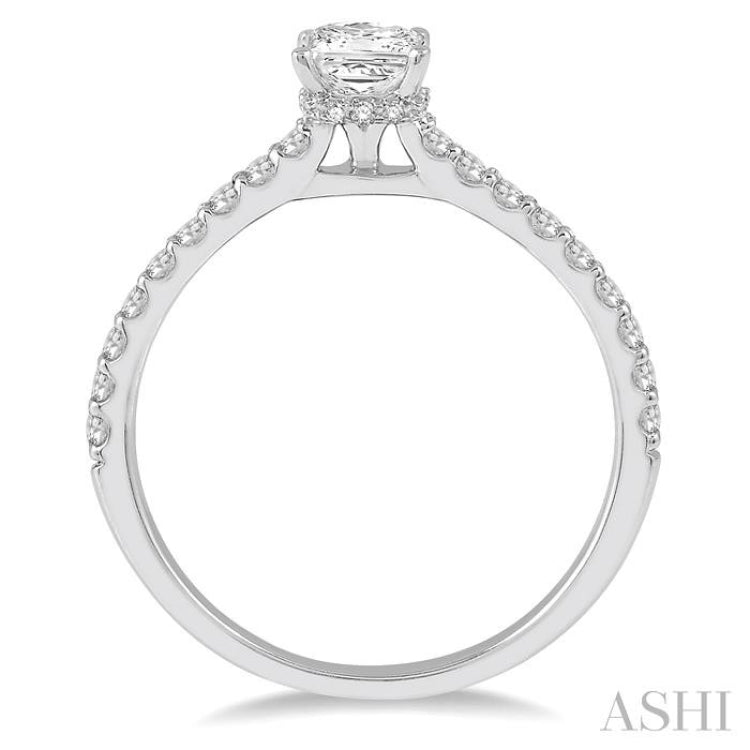 Princess Shape Semi-Mount Diamond Engagement Ring