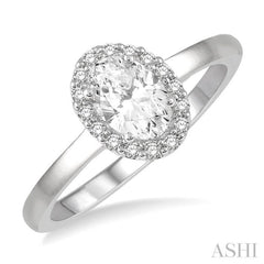 Oval Shape Halo Diamond Engagement Ring