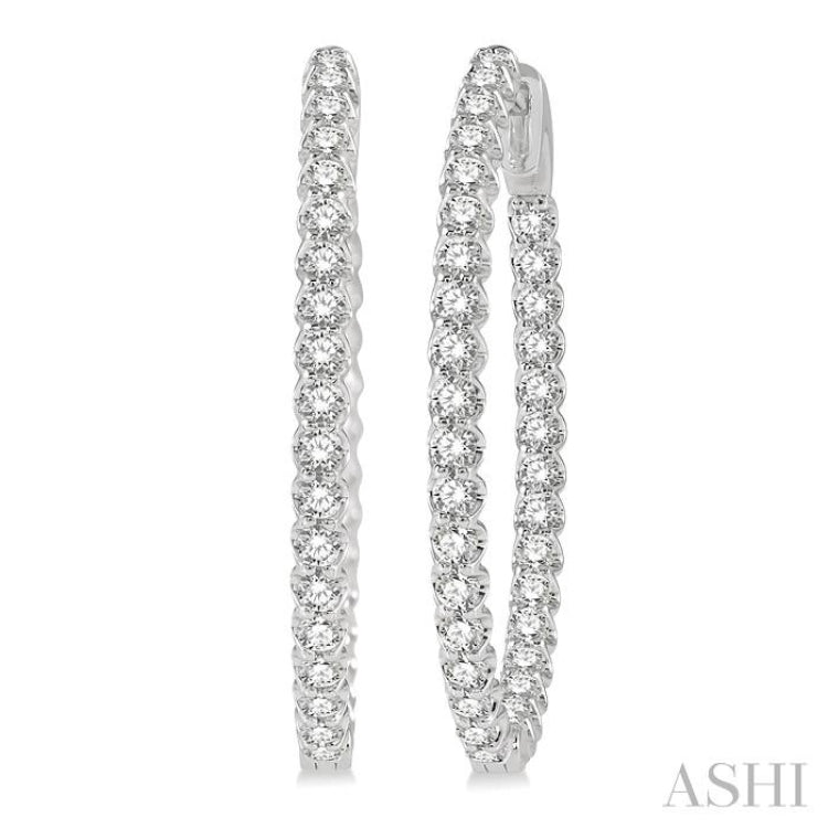 Inside-Out Diamond Oval Hoop Earrings