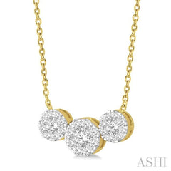 Round Shape Past Present & Future Lovebright Essential Diamond Necklace