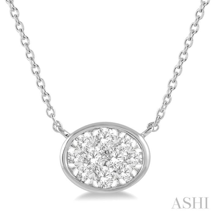 Oval Shape East-West Lovebright Essential Diamond Necklace