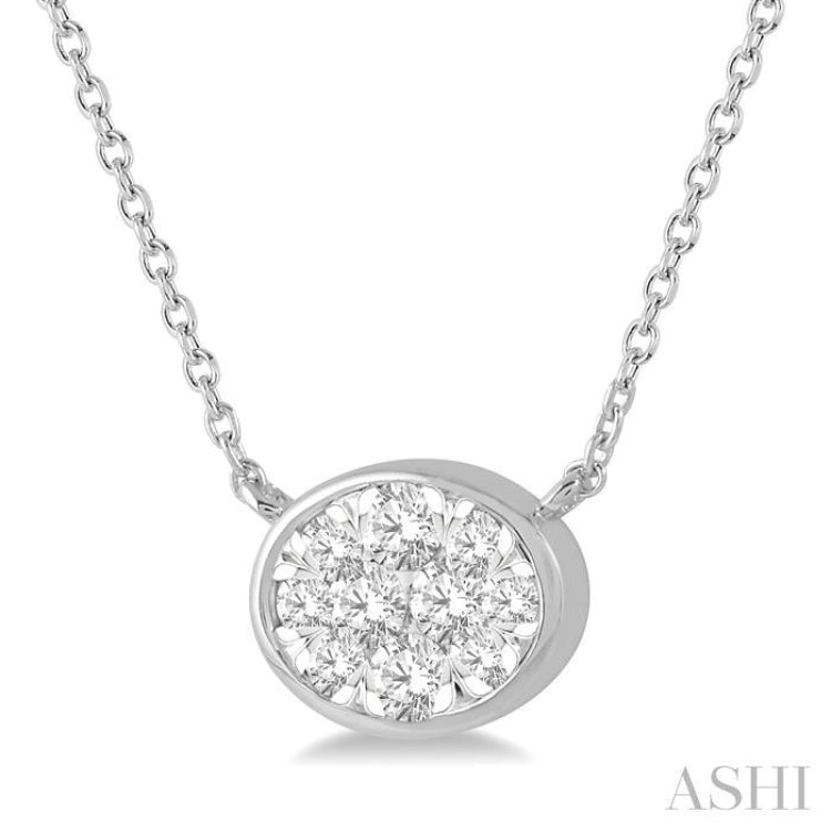 Oval Shape East-West Lovebright Essential Diamond Necklace