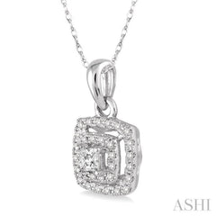 Princess Shape Halo Diamond Fashion Pendant