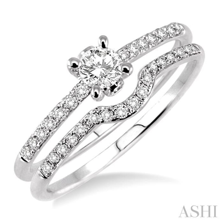 Round Shape Diamond Wedding Set