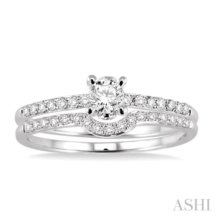 Round Shape Diamond Wedding Set