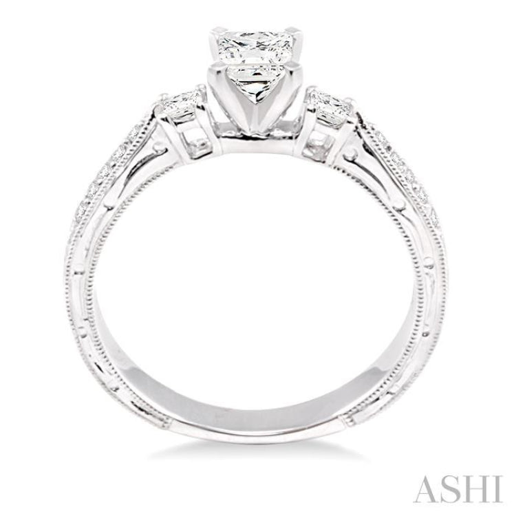 Princess Shape Past Present & Future Diamond Engagement Ring