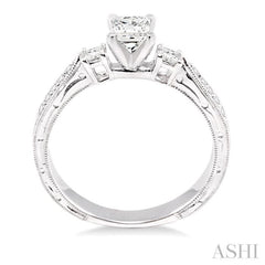 Princess Shape Past Present & Future Diamond Engagement Ring