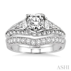 Round Shape Diamond Wedding Set