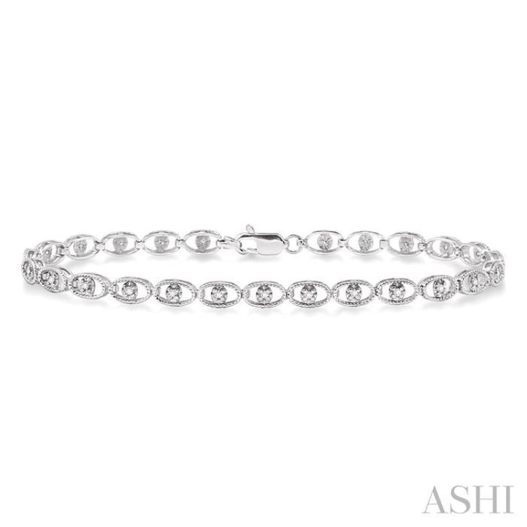 Oval Shape Diamond Link Bracelet