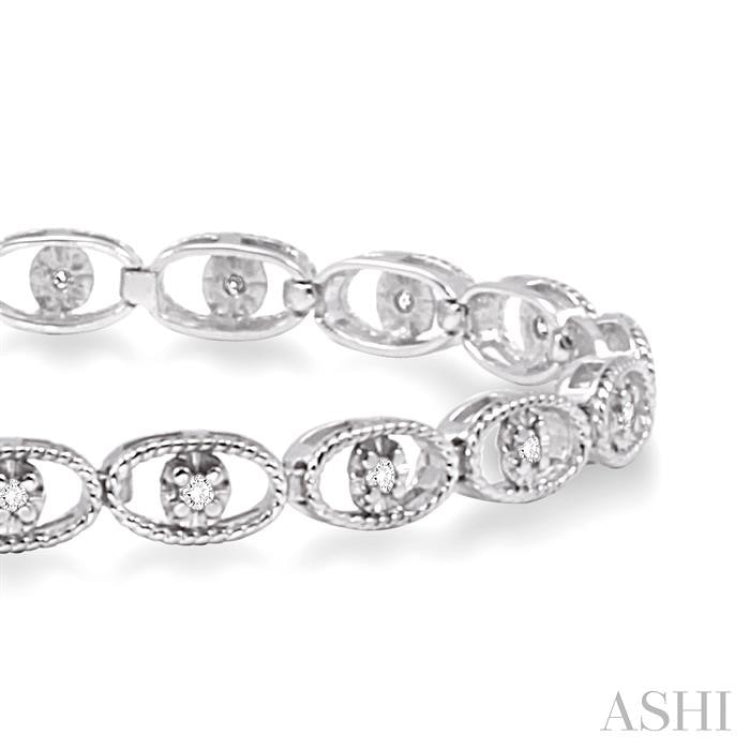 Oval Shape Diamond Link Bracelet