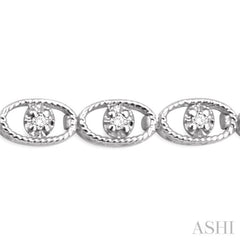 Oval Shape Diamond Link Bracelet