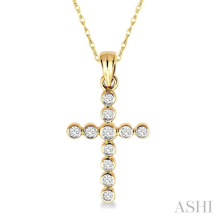 Cross Bezel Set Diamond Pendant