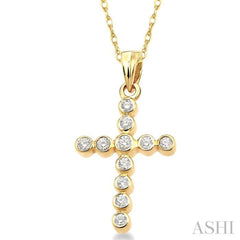 Cross Bezel Set Diamond Pendant