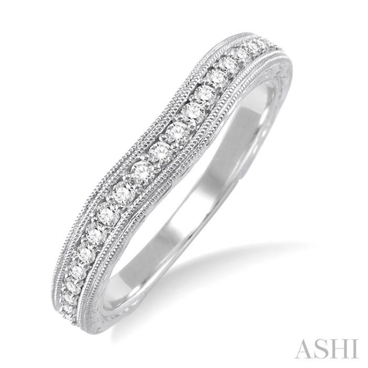 1/5 Ctw Round Cut Diamond Wedding Band in 14K White Gold