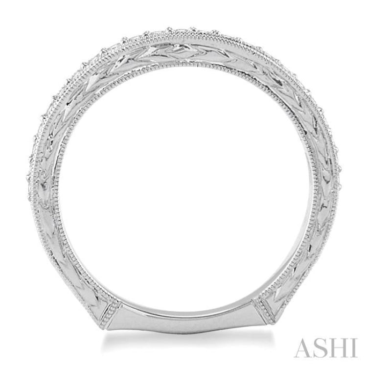 1/5 Ctw Round Cut Diamond Wedding Band in 14K White Gold