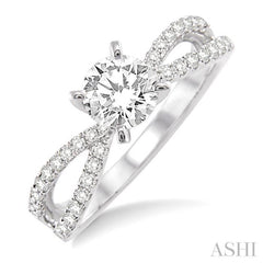 Round Shape Semi-Mount Diamond Engagement Ring