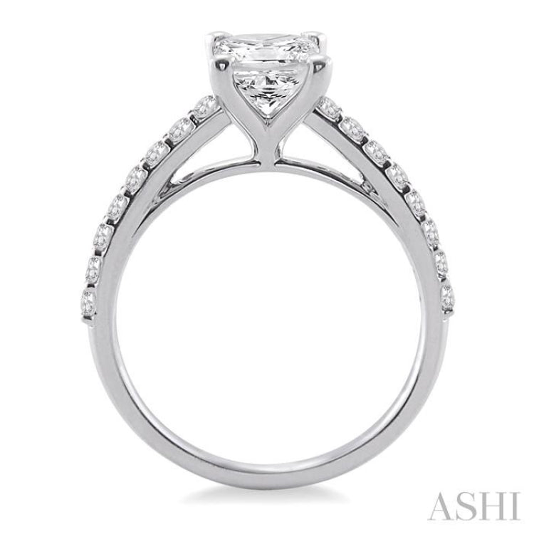 Princess Shape Semi-Mount Diamond Engagement Ring