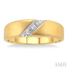 1/8 Ctw Round Cut Diamond Men's Ring in 14K Yellow Gold