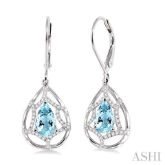 Pear Shape Gemstone & Diamond Earrings