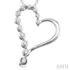 Silver Heart Shape Journey Diamond Fashion Pendant