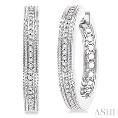 Silver Diamond Hoop Earrings