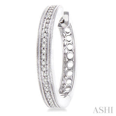 Silver Diamond Hoop Earrings