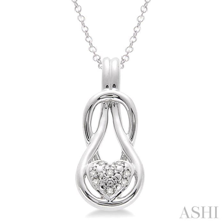 Silver Heart Shape Diamond Fashion Pendant