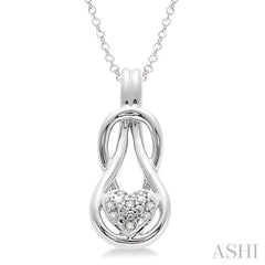 Silver Heart Shape Diamond Fashion Pendant