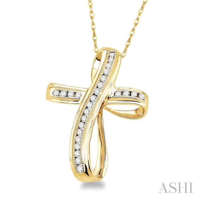 Channel Set Cross Diamond Pendant