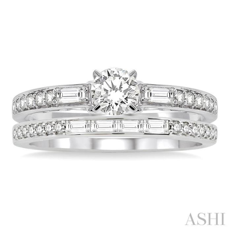 Round Shape Diamond Wedding Set