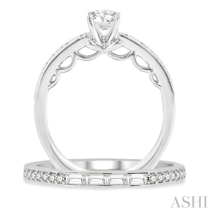 Round Shape Diamond Wedding Set