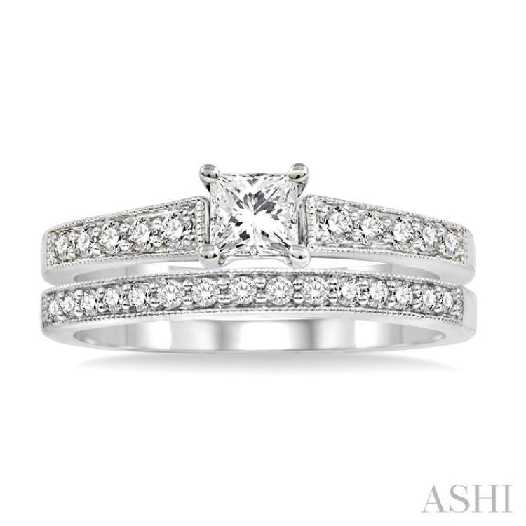 Princess Shape Diamond Wedding Set