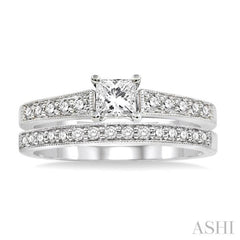 Princess Shape Diamond Wedding Set