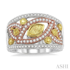 Marquise Shape Yellow Diamond Fashion Ring