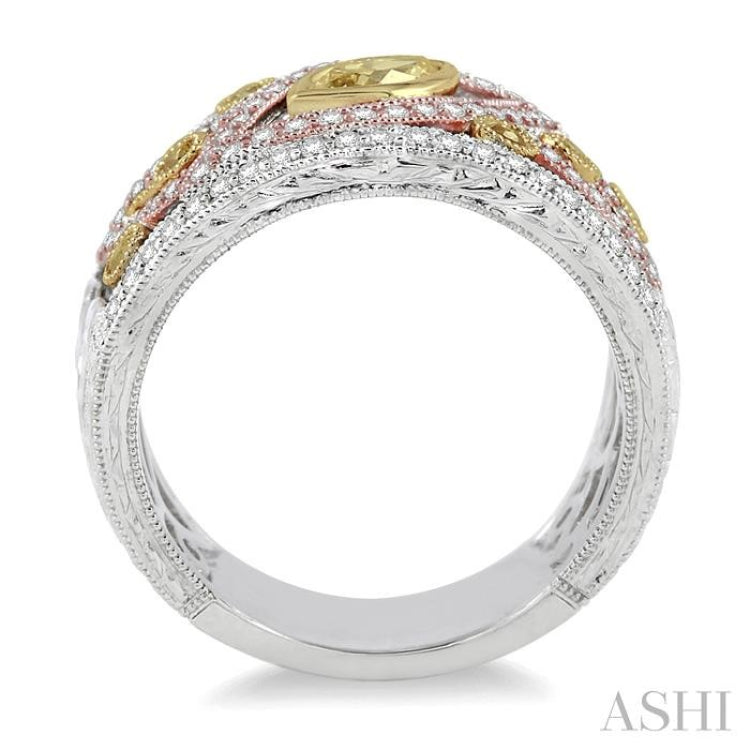 Marquise Shape Yellow Diamond Fashion Ring