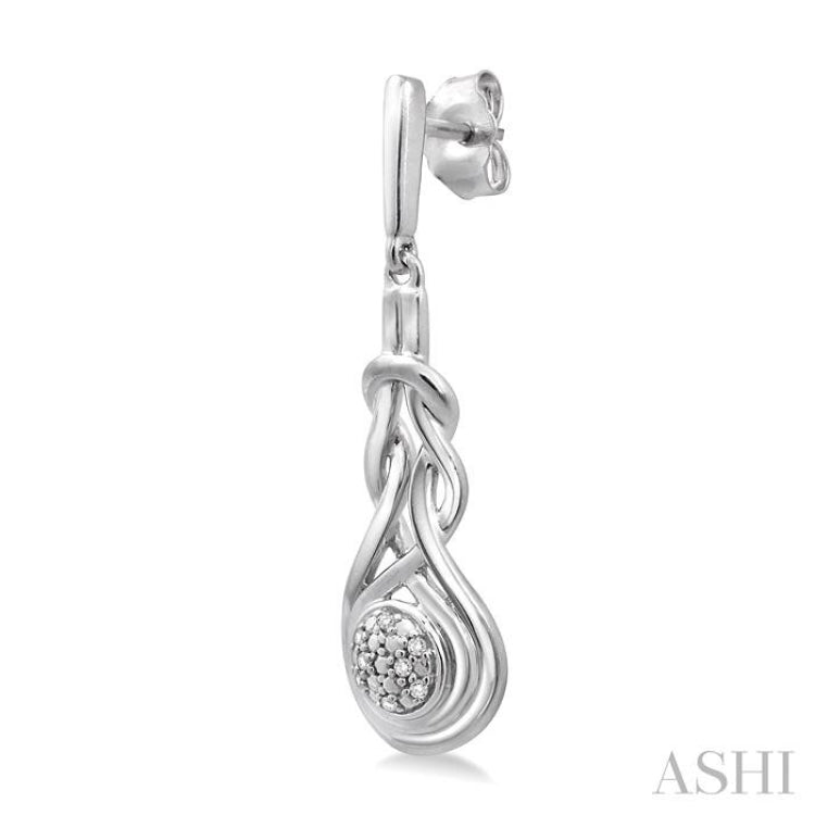 Silver Love Knot Diamond Fashion Earrings