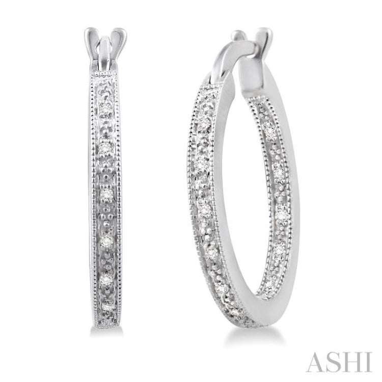 Silver Inside-Out Diamond Hoop Earrings