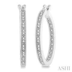 Silver Inside-Out Diamond Hoop Earrings