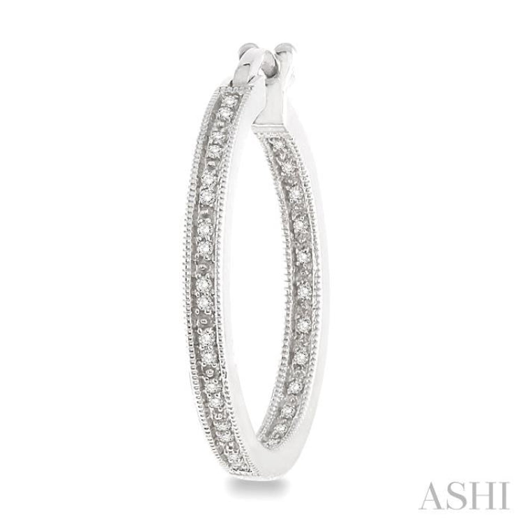 Silver Inside-Out Diamond Hoop Earrings